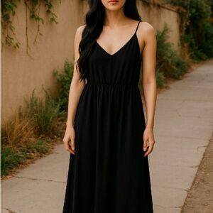 SHEIN Black Spaghetti Strap Maxi Dress